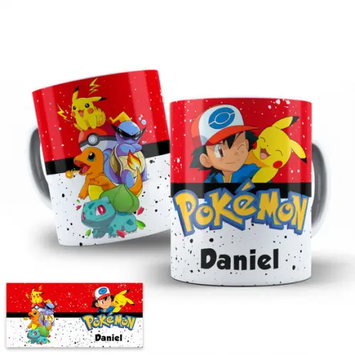 Arte Digital para Caneca Pokémon Pikachu com Nome