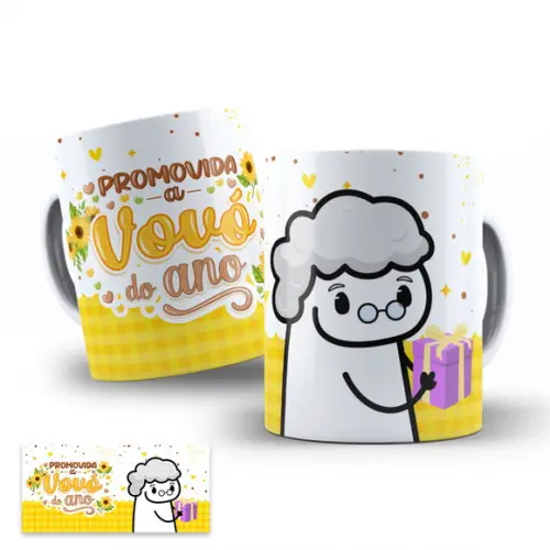 Arte Digital para Caneca Promovida a Vovó do Ano