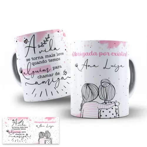 Arte Digital para Caneca Amizade Alguém para Chamar de Amiga