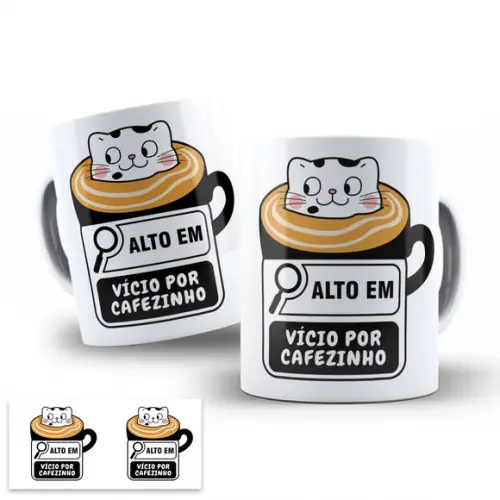 Arte Digital para Caneca Café Alto Vício em Cafezinho