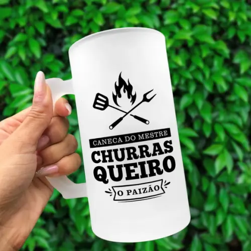 Arte Digital para Caneca de Chopp Pai Mestre Churrasqueiro