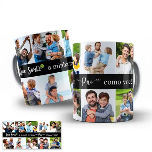 Arte Digital para Caneca Sorte a Minha Ter Um Pai Como Você