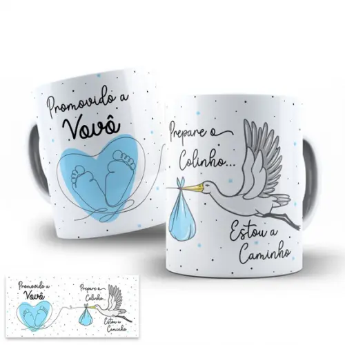Arte Digital para Caneca Vovô Prepare o Colinho Revelação