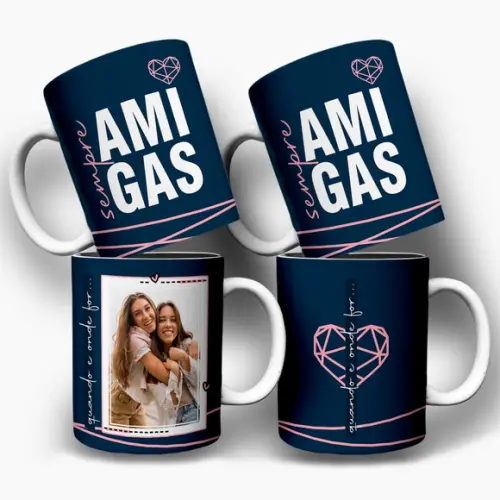 Arte Digital para Caneca Amiga Sempre Amigas Amizade