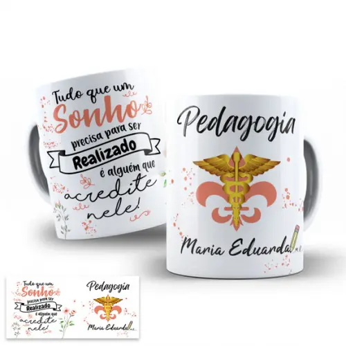 Arte Digital para Caneca Profissão Pedagogia