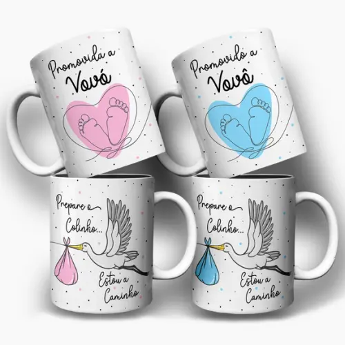 Arte para Caneca Promovidos a Vovó e Vovô Prepare o Colinho