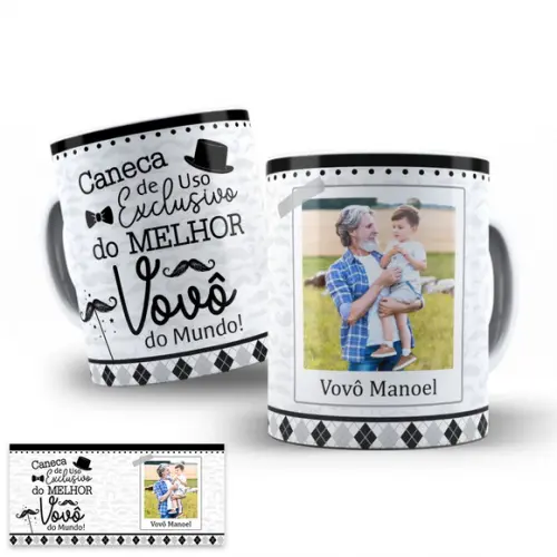 Arte Digital para Caneca Uso Exclusivo Melhor Vovô do Mundo