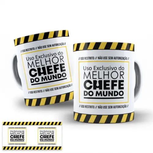 Arte Digital para Caneca Uso Exclusivo Melhor Chefe do Mundo