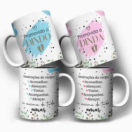 Arte Digital para Caneca Promovido a Dindo e Dinda Pezinho