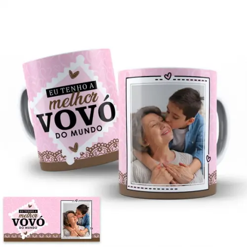 Arte Digital para Caneca Eu Tenho a Melhor Vovó do Mundo