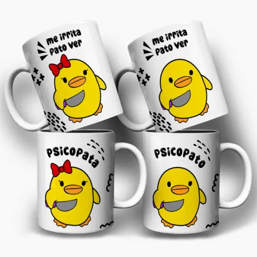 Arte Digital para Caneca Psicopata e Psicopato Engraçada