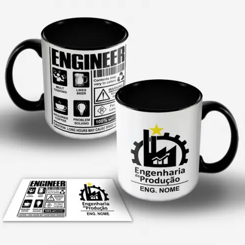 Arte Digital para Caneca Profissão Engenharia de Produção