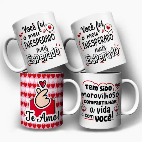 Arte para Caneca Namorados Meu Inesperado Mais Esperado