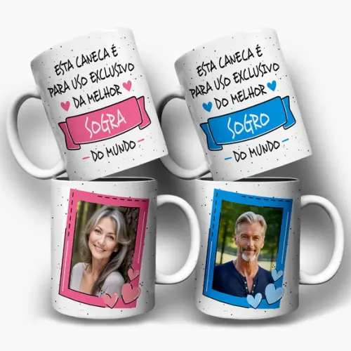 Arte Digital para Caneca Uso Exclusivo da Sogra e Sogro