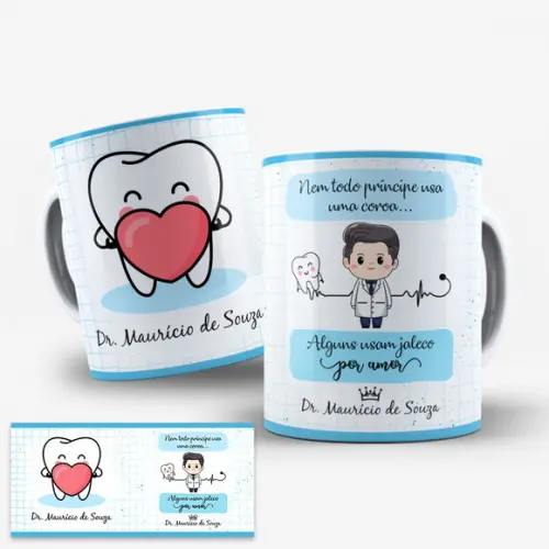 Arte Digital para Caneca Dentista Masculino Odontologia