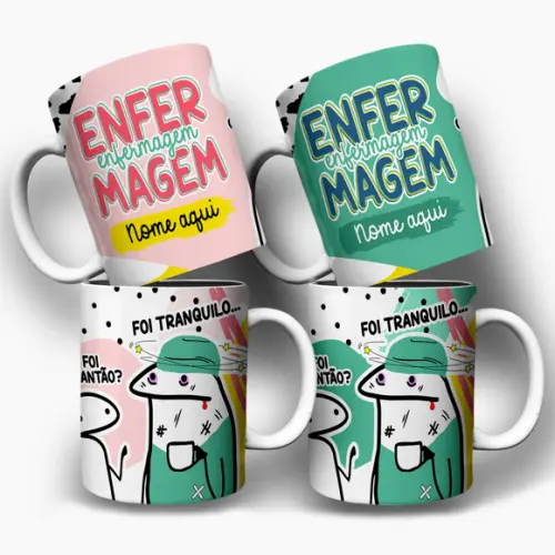 Arte Digital para Caneca Enfermagem Enfermeiros Flork