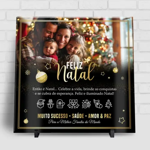 Arte Digital Azulejo Sublimação Natal com Foto