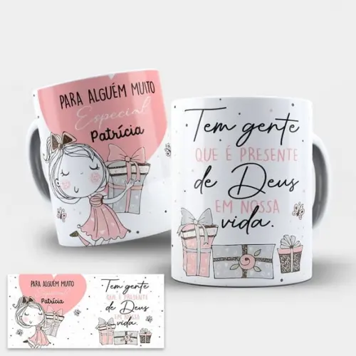 Arte Digital Caneca Amizade Pessoa Especial Presente de Deus