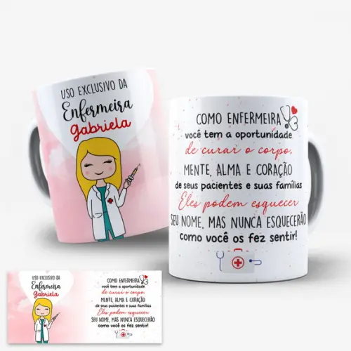 Arte Digital Caneca Enfermeira Enfermagem