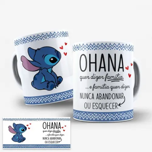 Arte Digital para Caneca Stitch Ohana