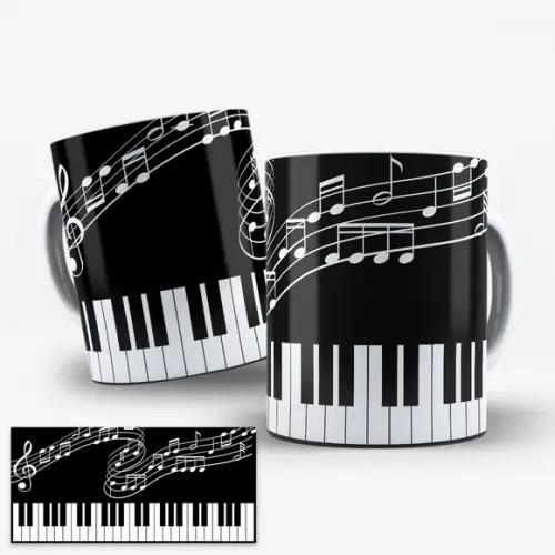 Arte para Caneca Piano Pianista Música