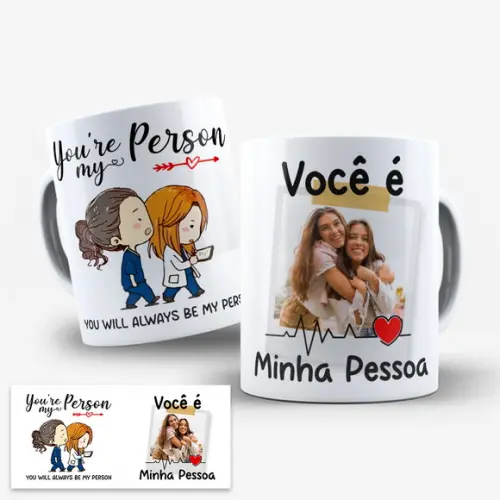 Arte Caneca Greys Anatomy Minha Pessoa - com Foto
