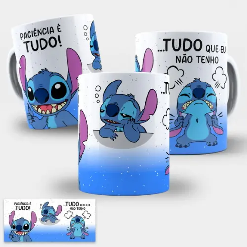 Arte Digital para Caneca Stitch Paciência
