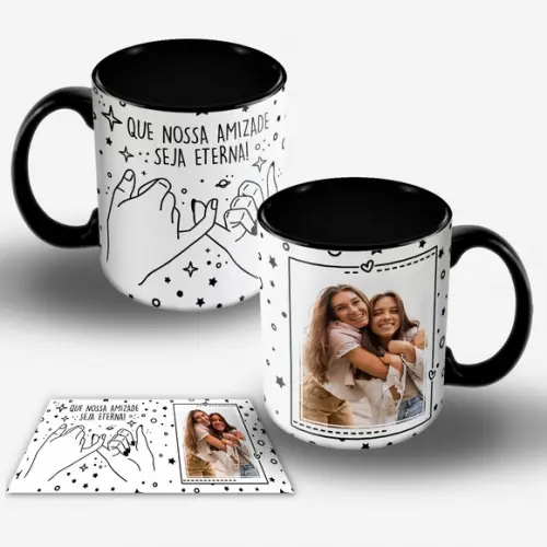 Arte Caneca Amigas para Sempre com Foto