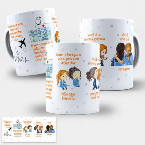 Arte Digital Caneca Greys Anatomy Aviãozinho