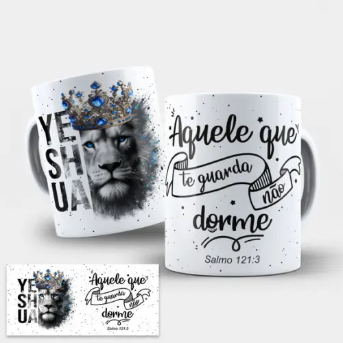 Arte Digital para Caneca Leão de Judá Yeshua