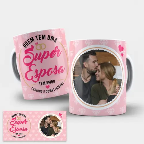 Arte Digital Caneca Super Esposa com Foto
