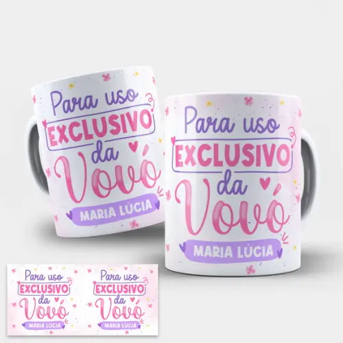 Arte Digital para Caneca Uso Exclusivo da Vovó