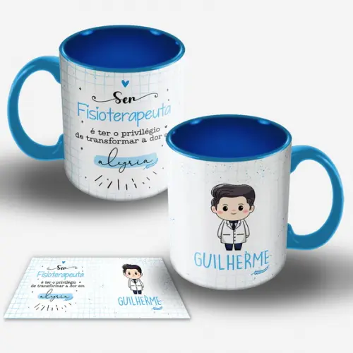 Arte Digital Caneca Profissão Fisioterapeuta Masculino