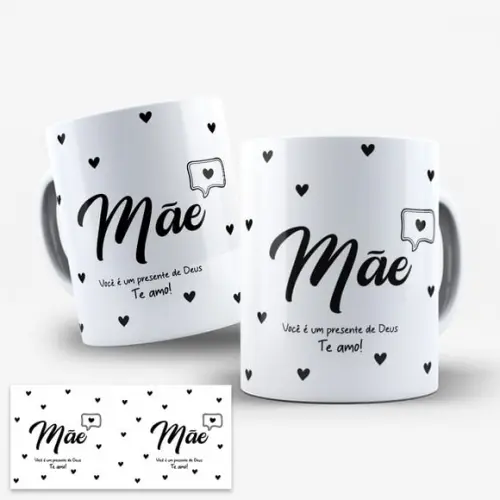 Arte Digital Caneca Dia das Mães Presente de Deus
