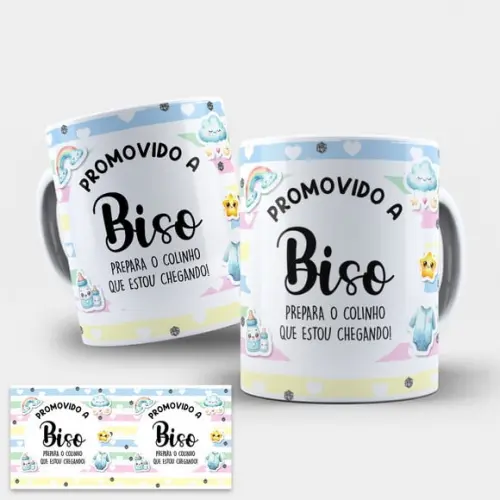 Arte Digital para Caneca Promovidos a Biso e Bisa