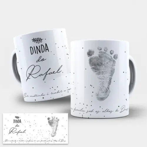 Arte Digital Caneca Padrinhos Dindo e Dinda Pezinho