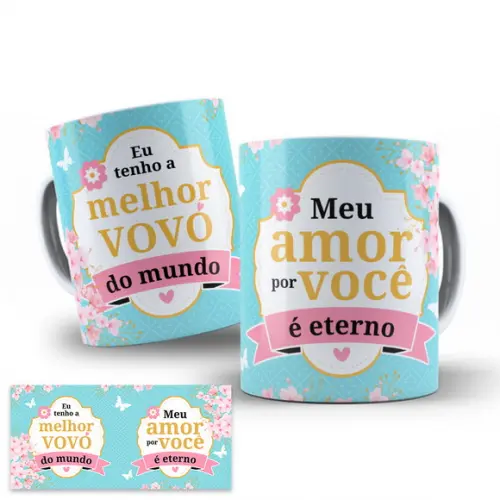 Arte Digital para Caneca Vovó Melhor do Mundo