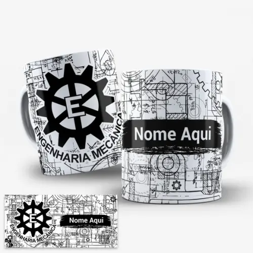 Arte Digital Caneca Profissão Engenharia Mecânica