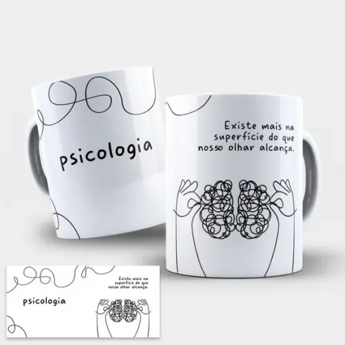 Arte Digital Caneca Profissão Psicologia