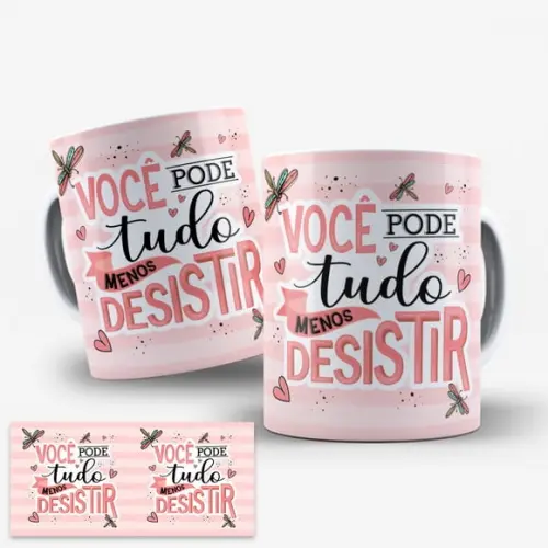 Arte Digital para Caneca Frases Motivacionais