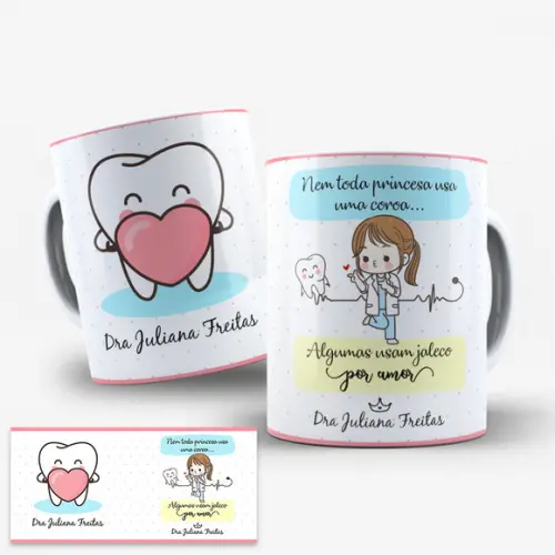 Arte Digital Caneca Profissão Odontologia Dentista