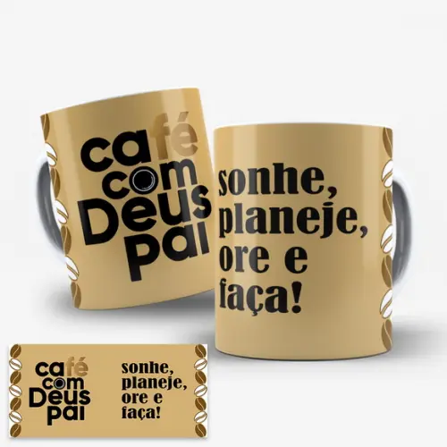 Arte Digital Caneca Café com Deus Pai