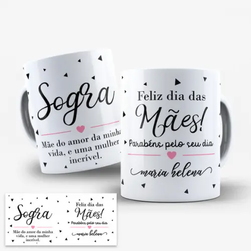 Arte Digital para Caneca Melhor Sogra Dia das Mães