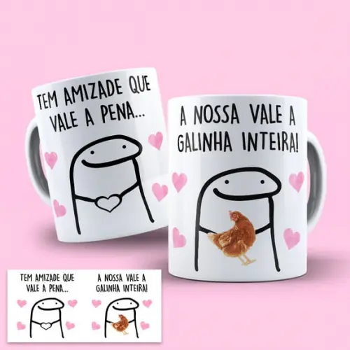 Arte para Caneca Flork Amigas - Tem Amizade Que Vale a Pena
