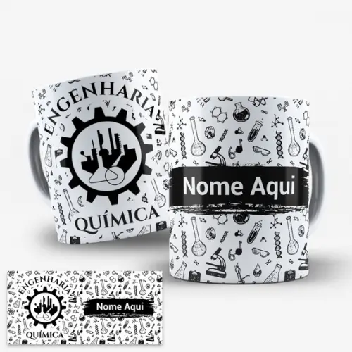 Arte Digital Caneca Profissão Engenharia Química