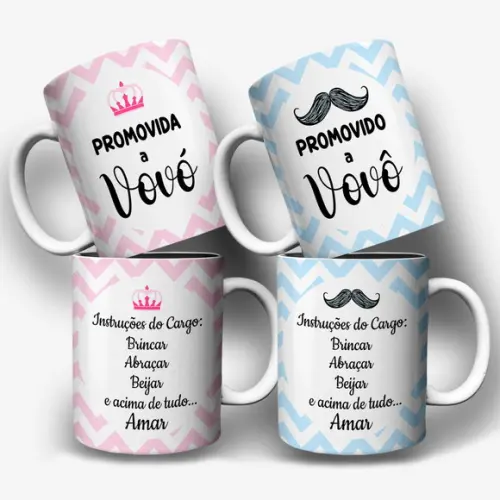 Arte Digital para Caneca Promovidos a Avós (2 Artes)
