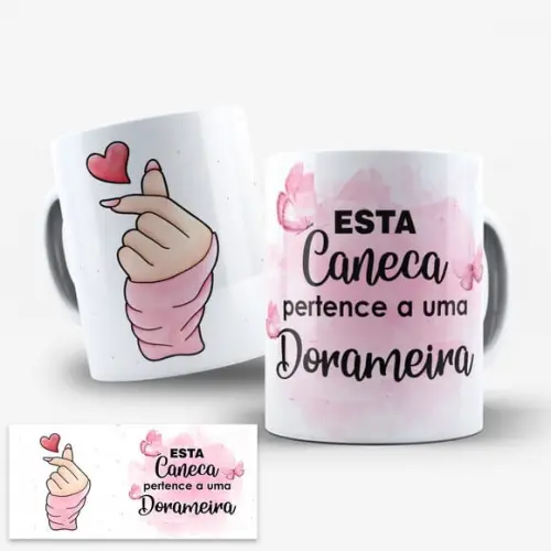 Arte Caneca Dorameira Dorama para Uso Exclusivo com Nome