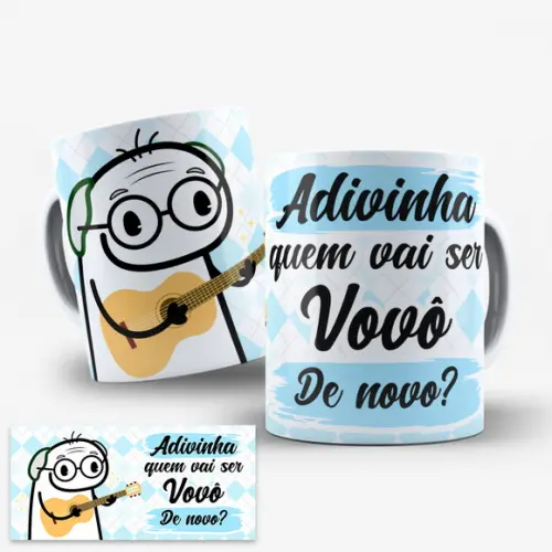 Arte Caneca Anúncio Gravidez Adivinha Quem Vai Ser Vovô