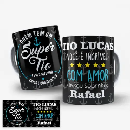 Arte Digital para Caneca Tio e Tia