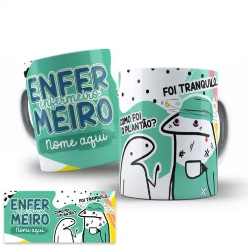 Arte Digital para Caneca Enfermagem Flork Enfermeiro